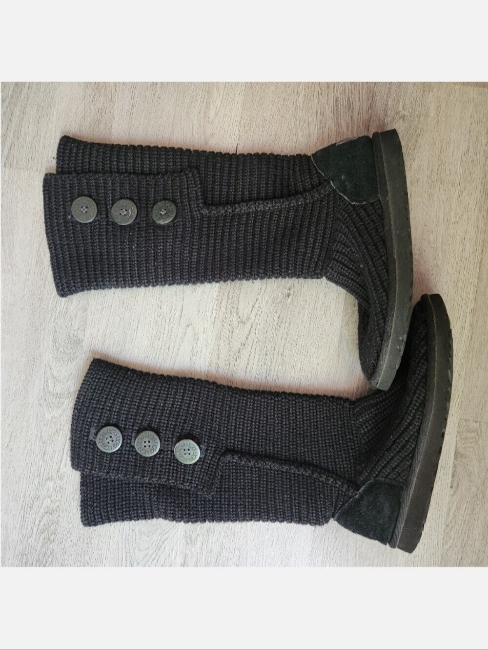 Ugg classic Cardy convertible chunky sweater knit boots black size 8 Bootie